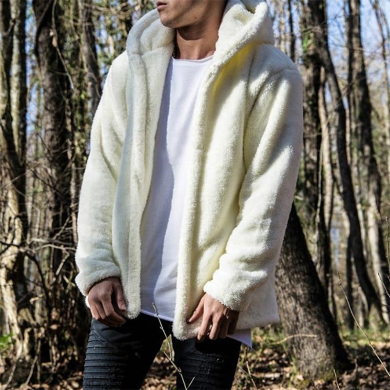 Men winter plush warm casual coat hoodies