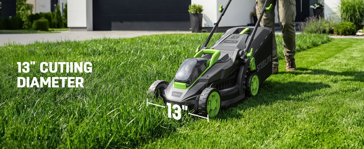 20V 13-Inch Brushless Cordless Lawn Mower, 4.0Ah Battery &amp; Charger Included, Ultra-Lightweight, 5-Position Height Adjustment, 2-in-1 Mulching &amp; 8-Gallon Bag, Ideal for Small Yards