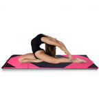 4'x10'x2" Thick Folding Panel Gymnastics Yoga Mat Gym Pink/black