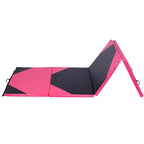 4'x10'x2" Thick Folding Panel Gymnastics Yoga Mat Gym Pink/black