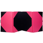 4'x10'x2" Thick Folding Panel Gymnastics Yoga Mat Gym Pink/black