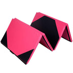 4'x10'x2" Thick Folding Panel Gymnastics Yoga Mat Gym Pink/black
