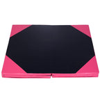 4'x10'x2" Thick Folding Panel Gymnastics Yoga Mat Gym Pink/black