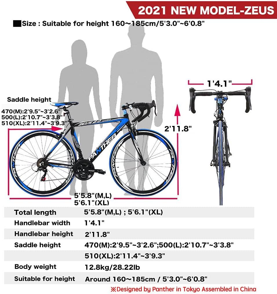 PANTHER(Japanese Brands) Road Bike Zeus Series  21speeds Aluminum Frame,700×25C,Drop Handlebars, Disassembled Wheel