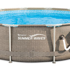 Summer Waves P20012335 Active 12ft x 30in Outdoor Round Frame Above Ground Swimming Pool Set with Skimmer Filter Pump &amp; Filter