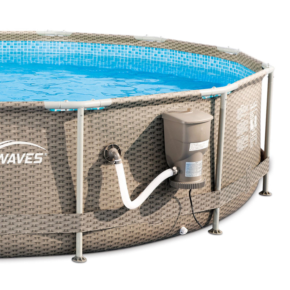 Summer Waves P20012335 Active 12ft x 30in Outdoor Round Frame Above Ground Swimming Pool Set with Skimmer Filter Pump &amp; Filter