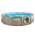 Summer Waves P20012335 Active 12ft x 30in Outdoor Round Frame Above Ground Swimming Pool Set with Skimmer Filter Pump &amp; Filter
