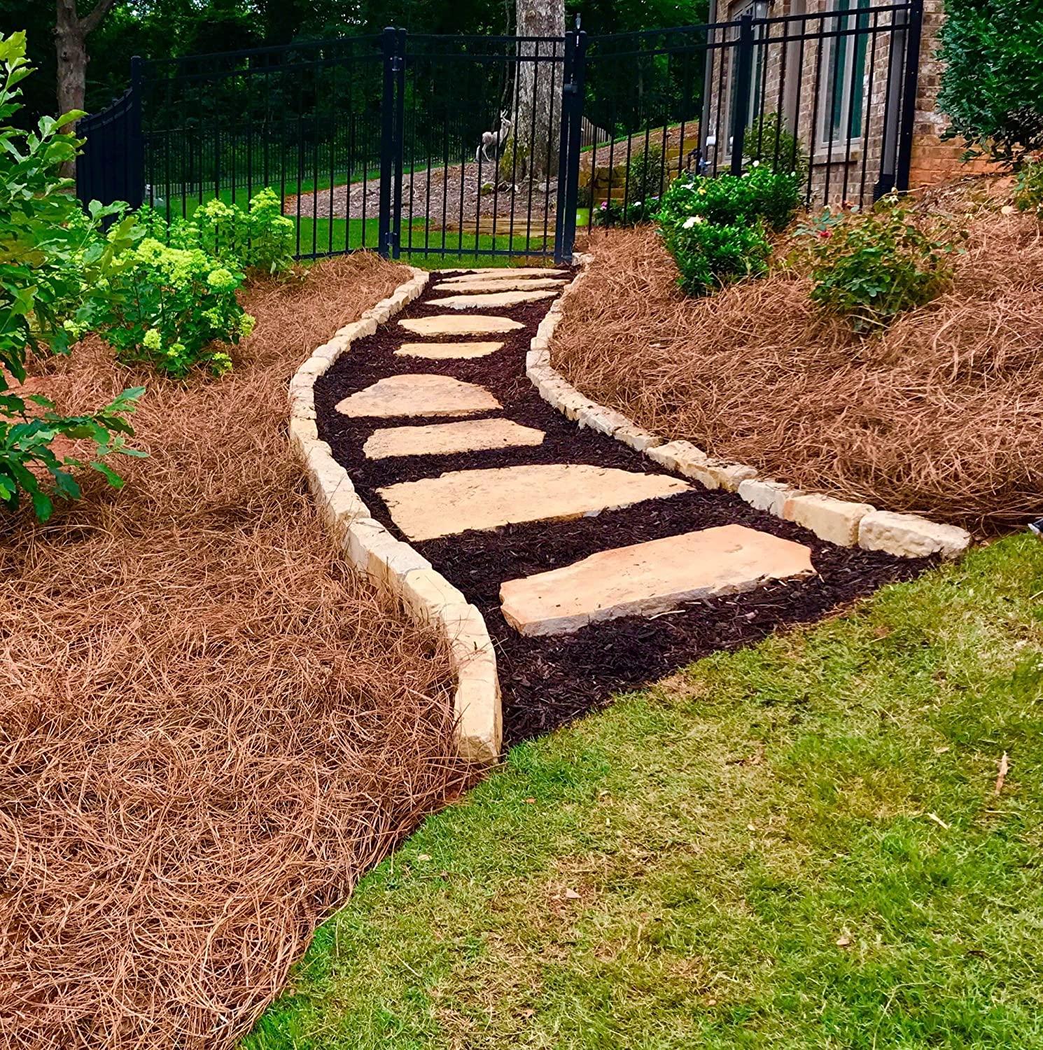 usa pine straw - pine needle mulch - premium long needle - covers 3200 sqft (1)