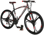 Eurobike Mountain Bikes X1 21 Speed Dual Disc Brake 27.5 Inches 3 Spoke Wheels Bicycle BlackRed