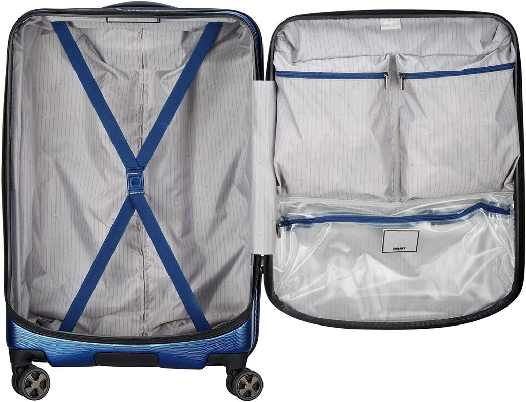 40207982002 Cruise Lite Hardside 2.0 Expandable Luggage, Spinner Wheels, Blue, Checked-Medium 25 Inch