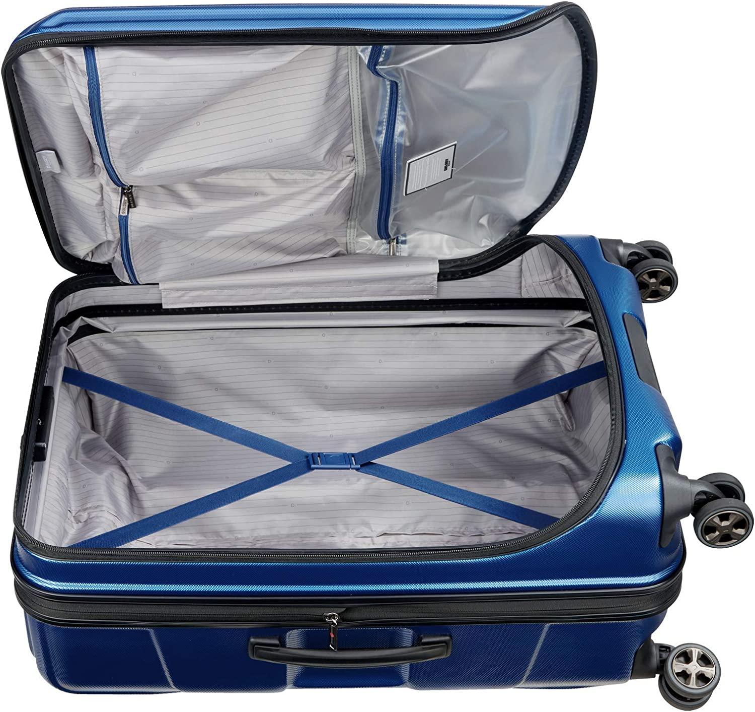 40207982002 Cruise Lite Hardside 2.0 Expandable Luggage, Spinner Wheels, Blue, Checked-Medium 25 Inch