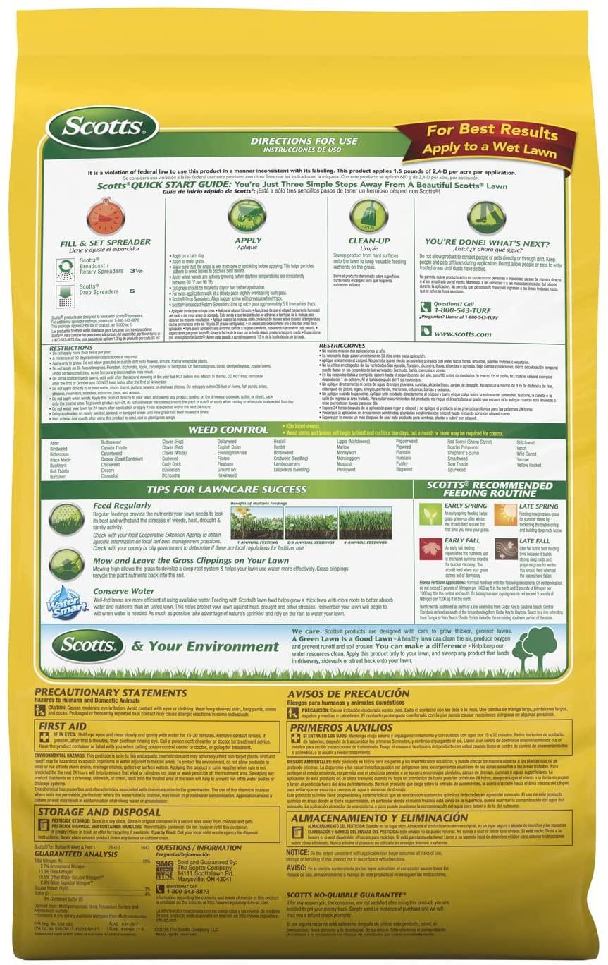 scotts turf builder weed and feed (not sold in pinellas county, fl) ,15,000 sq. ft.