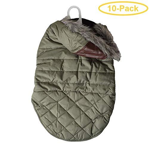 Fashion Pet Outdoor Dog Leather Detail Dog Coat - Olive Green Lar- (Fits 19"-24" Neck to Tail) - Pack of 10