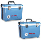 13 qt. Compact Durable Leak Proof Outdoor Cooler Dry Box, Blue (2-Pack)
