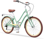 reezero EVRYjourney Women's 7-Speed Bicycle, Step-Through Touring Hybrid Bike, 26" Wheels, Steel Blue