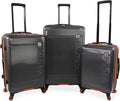 Roadie 3pc Hardside Luggage Set, Grey/Orange
