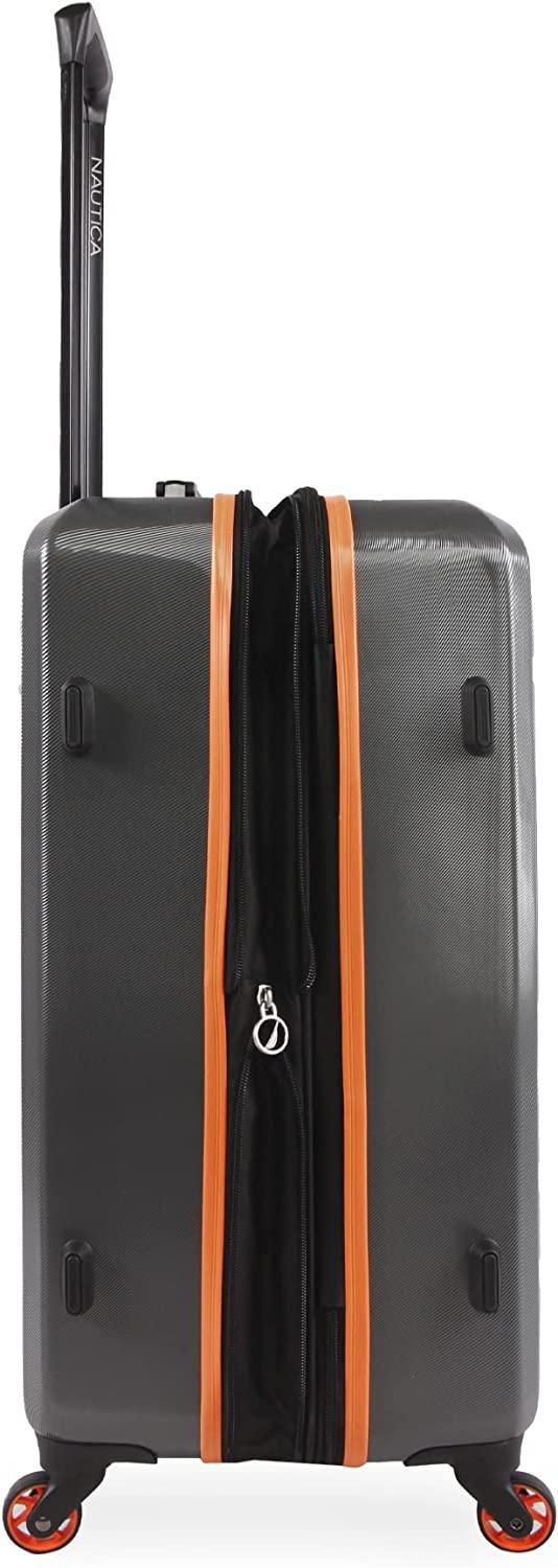 Roadie 3pc Hardside Luggage Set, Grey/Orange