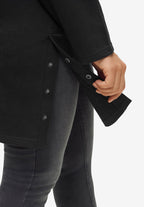 side-snap cowl neck sweatshirt tunic