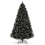 6ft Pre-Lit Artificial Black Christmas Tree Holiday Decoration w/ 947 Branch Tips, 350 Lights