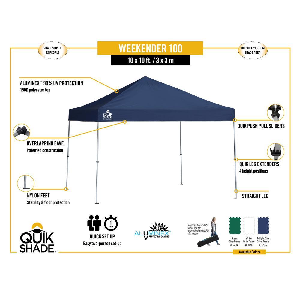 Weekender Elite 10 ft. x 10 ft. White Instant Canopy