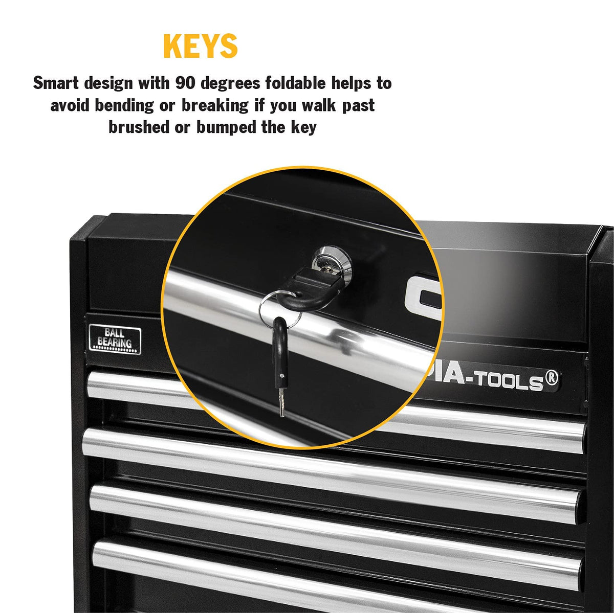 26-Inch 4-Drawer Portable Tool Chest, Metal StoraOrganizer Box, Black - Work Toolbox for Home Garaand Workshop with LocLid and Ball Bearing Slides