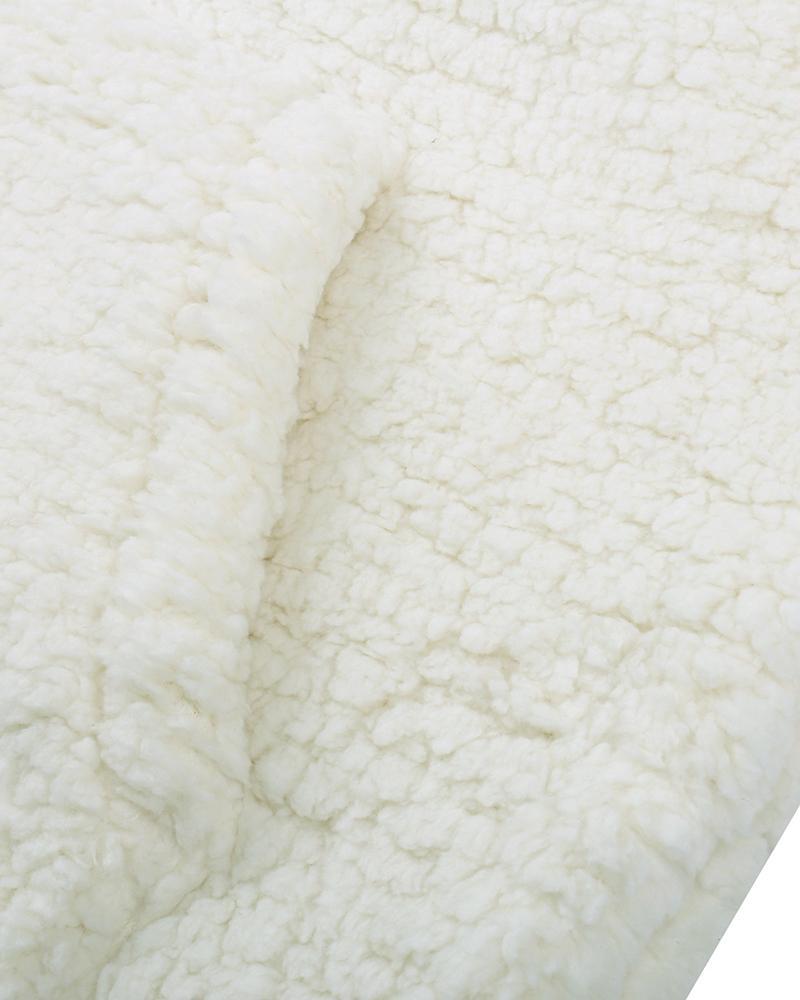 pocket zipper design high neck fluffy sweatshirt