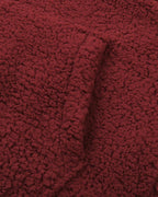 pocket zipper design high neck fluffy sweatshirt