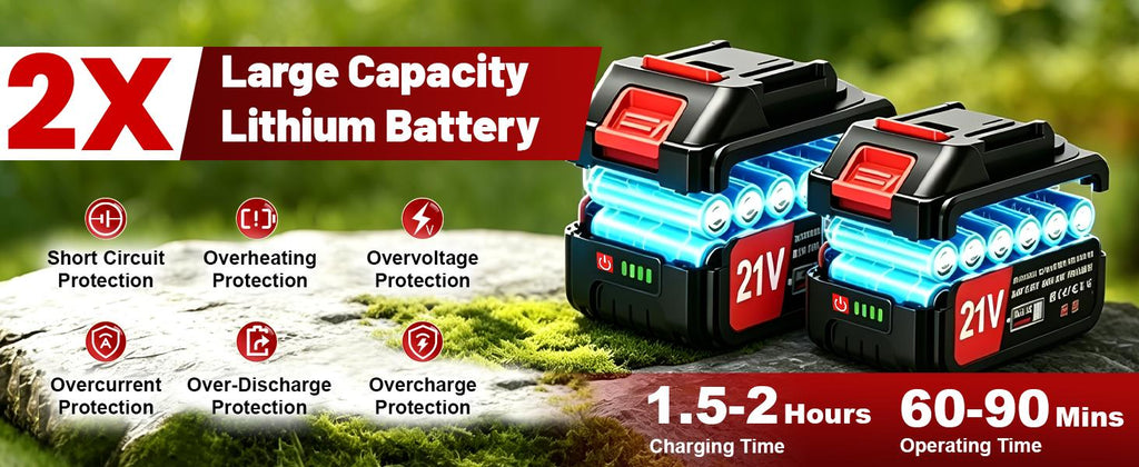 Electric Weed Wacker Cordless with Wheels,21V Lightweight Electric Weed Eater Battery Powered,4 in 1 Grass Trimmer/Brush Cutter/Lawn Edger/Lawn Mower,No String Trimmer Battery Operated for Garden Yard