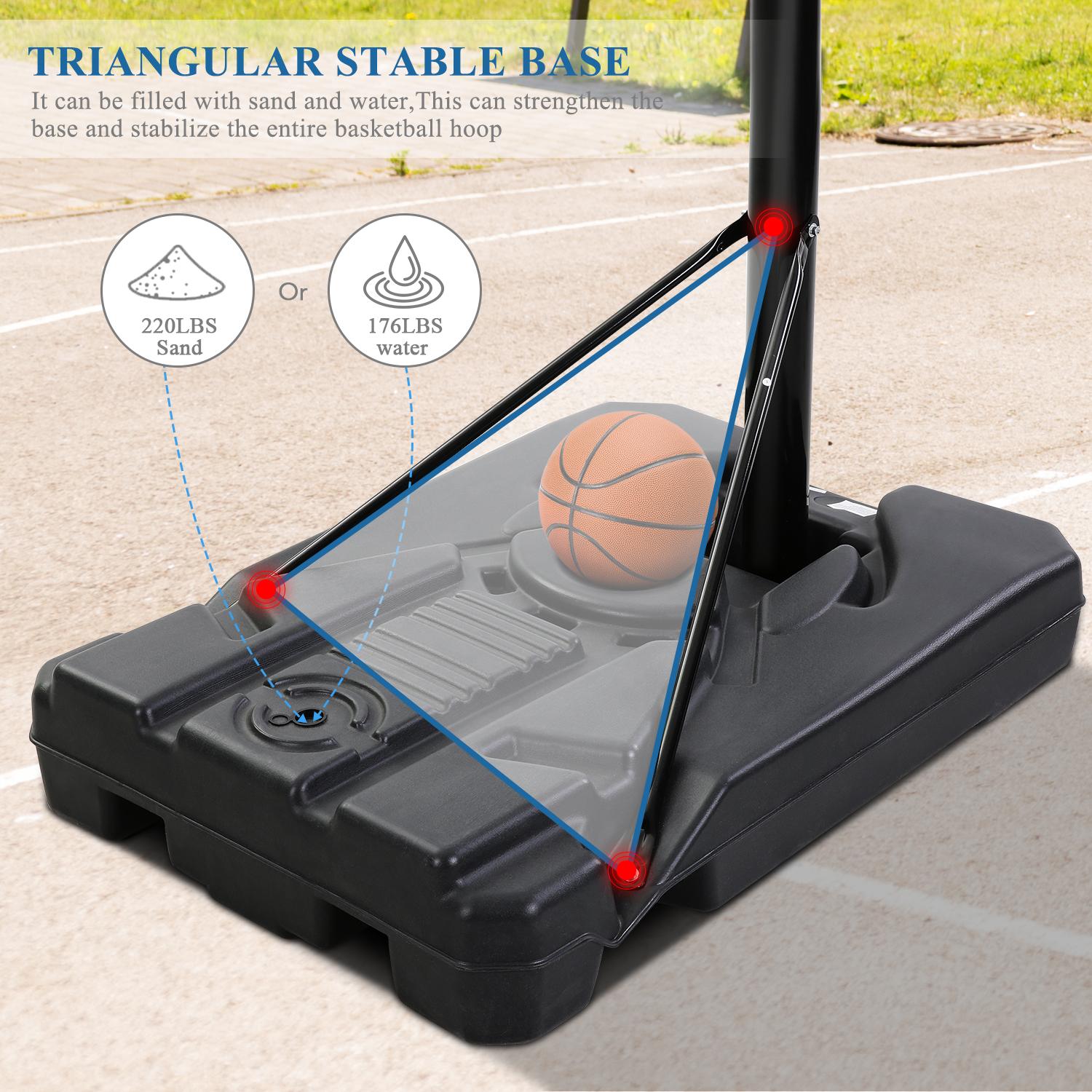 MaxKare Basketball Hoop Goal Portable Basketball System Set Stand Adjustable Height Poolside Outdoor Indoor for Kid Adult W LarBackboard