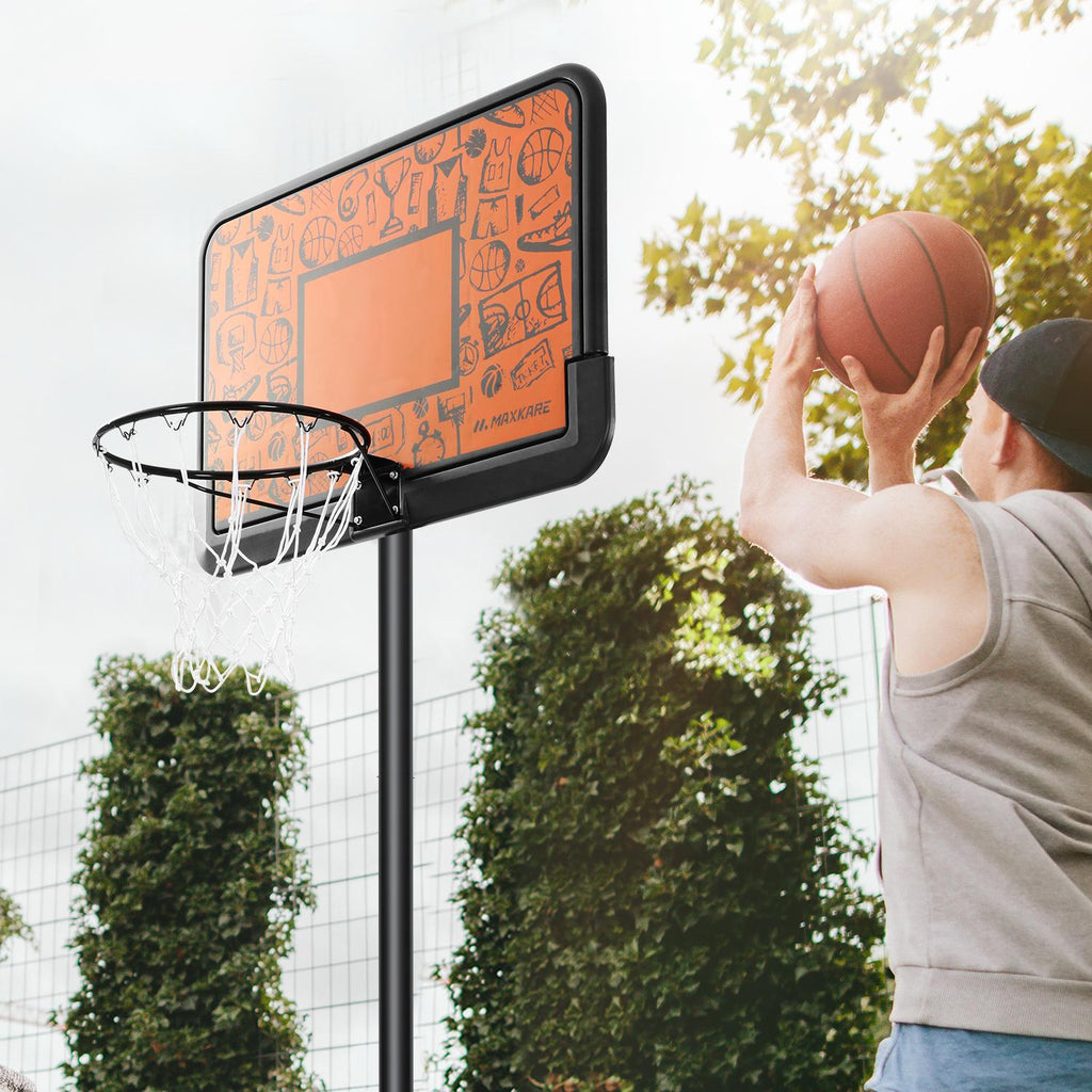 MaxKare Basketball Hoop Goal Portable Basketball System Set Stand Adjustable Height Poolside Outdoor Indoor for Kid Adult W LarBackboard