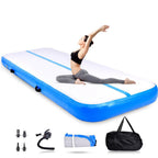 Air Track 10ft Inflatable Gymnastics Tumbling Mat 8 inches Thickness Airtrack Mats with Electric Air Pump for Home Use Gym/Training/Cheerleading/Yoga/Outdoo/Beach/Park Blue