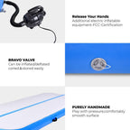 Air Track 10ft Inflatable Gymnastics Tumbling Mat 8 inches Thickness Airtrack Mats with Electric Air Pump for Home Use Gym/Training/Cheerleading/Yoga/Outdoo/Beach/Park Blue