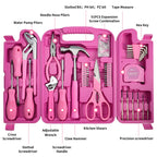 Pink Tool Set for Women 136-Piece Small Tool Kit for Home Repairs | Household Toolbox Storafor Girl, Portable Hand Tool Kit for Home, Car Repair, Perfect Gift for Ladies