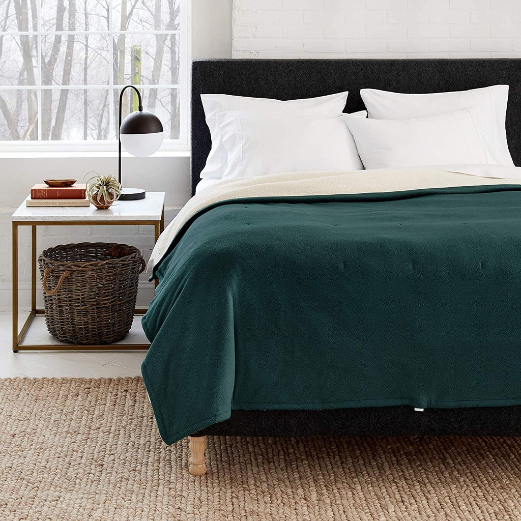 Eddie Bauer | Signature Reversible Fleece/Sherpa Electric Heated Blanket with Safe &amp; Warm Low-VoltaTechnology  Queen  Redwood