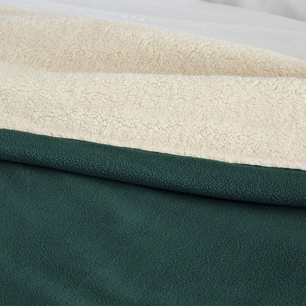| Signature Reversible Fleece/Sherpa Electric Heated Blanket with Safe &amp; Warm Low-VoltaTechnology, King, Juniper