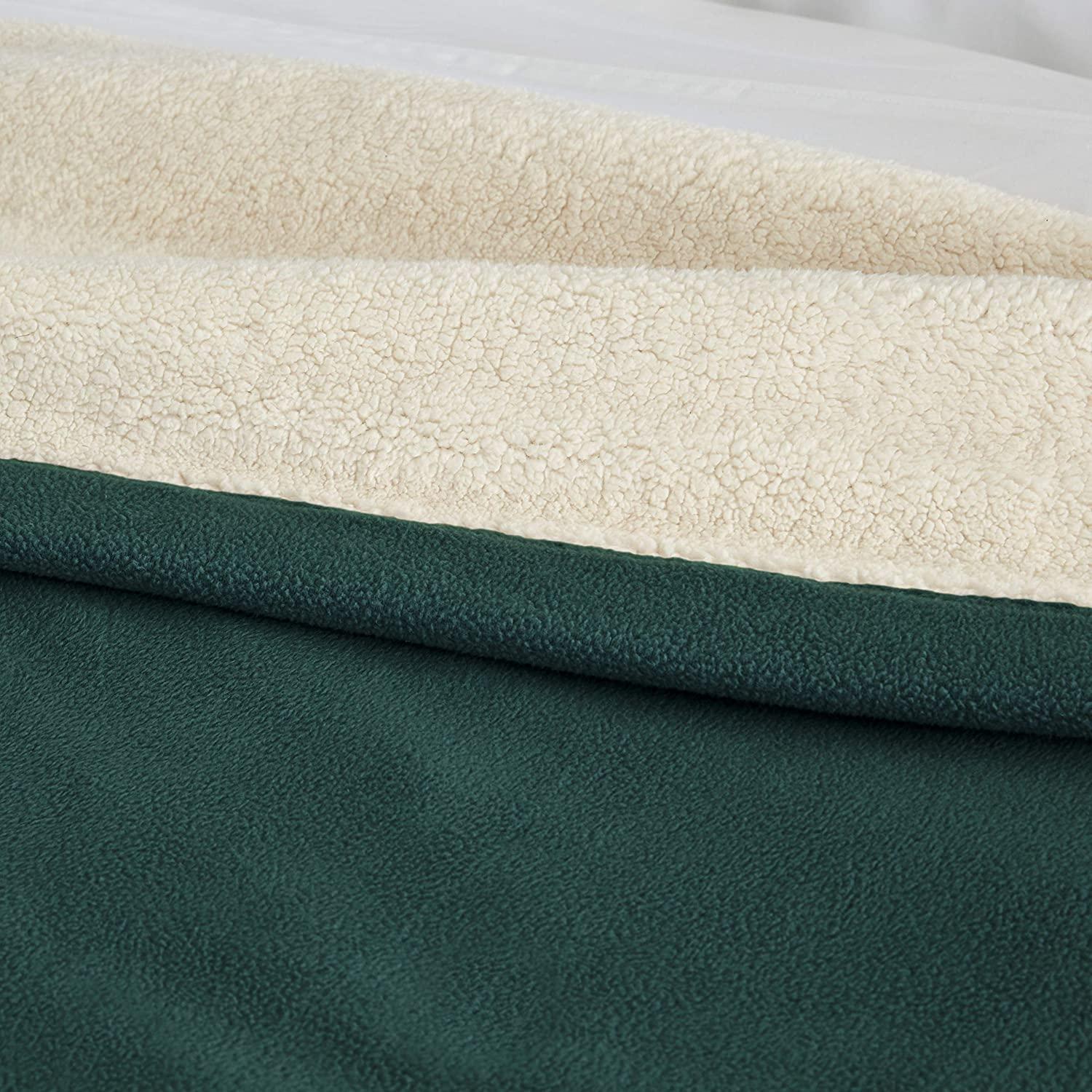 Eddie Bauer | Signature Reversible Fleece/Sherpa Electric Heated Blanket with Safe &amp; Warm Low-VoltaTechnology  Queen  Redwood