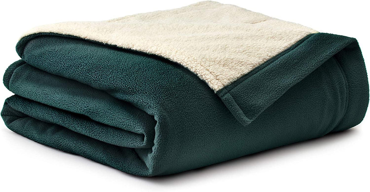 Eddie Bauer | Signature Reversible Fleece/Sherpa Electric Heated Blanket with Safe &amp; Warm Low-VoltaTechnology  Queen  Redwood