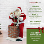48 in. Christmas Santa Claus in Chimney with Music and Motion