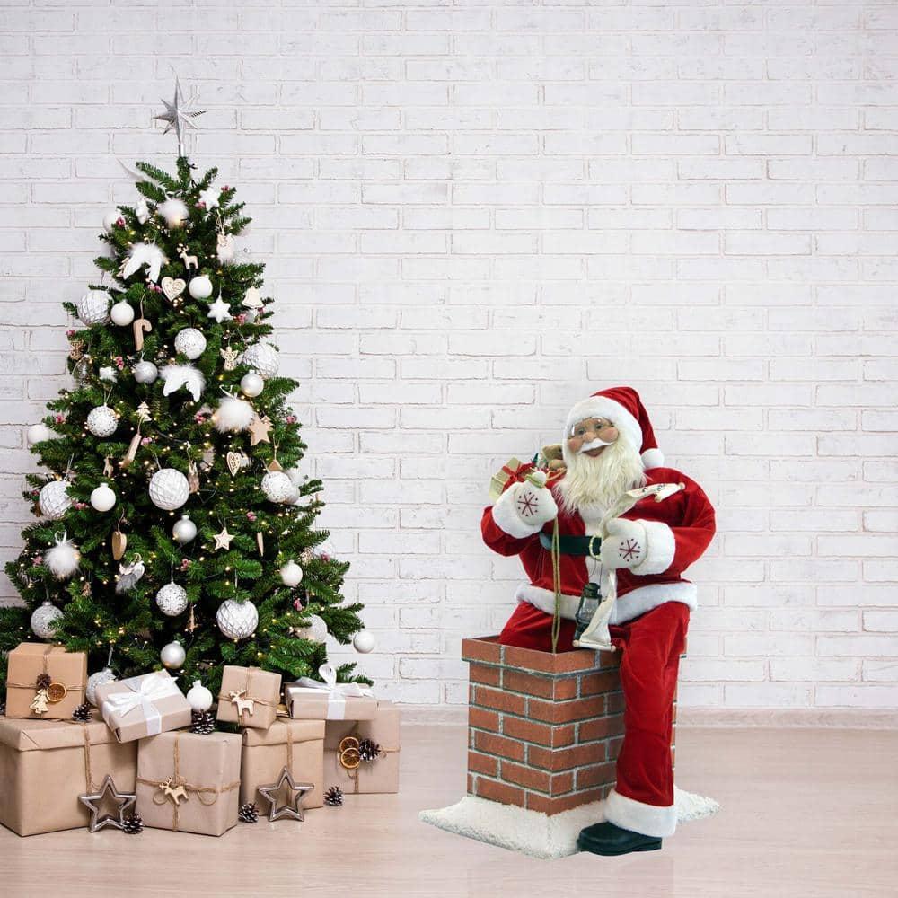 48 in. Christmas Santa Claus in Chimney with Music and Motion