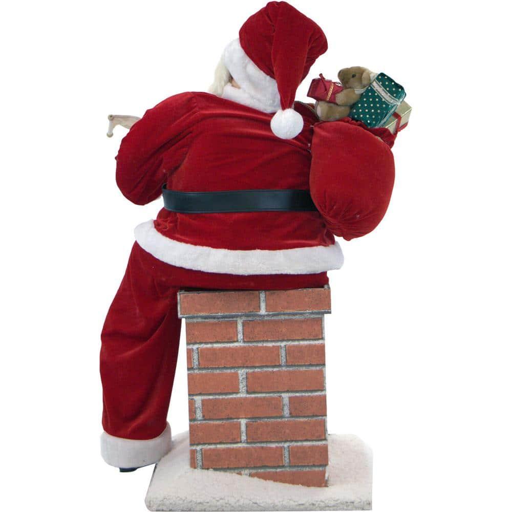 48 in. Christmas Santa Claus in Chimney with Music and Motion