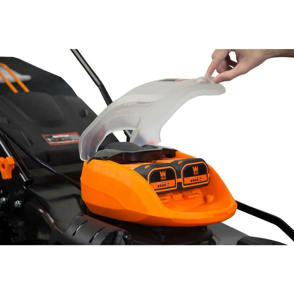 WEN Push Lawn Mower Walk Behind Cordless Dual Port Dock 21 In 40 Volt Max Li-Ion