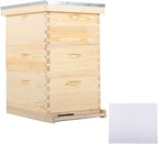 creworks bee hive with 10 medium &amp;20 deep honeycomb foundation frames, bee box for beekeeper starter, beekeeping supplies equipment tool, wood complete honey bee hives kit, 3 layer bees house box