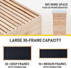 creworks bee hive with 10 medium &amp;20 deep honeycomb foundation frames, bee box for beekeeper starter, beekeeping supplies equipment tool, wood complete honey bee hives kit, 3 layer bees house box