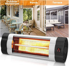 Outdoor Electric Heater, Infrared Wall Mounted Heater for Outdoor/ Indoor Use, 1500W Ceiling Patio Heater with Remote Control &amp; 24H Timer, Electric Space Heater For Garage Porch, Weatherproof