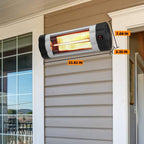 Outdoor Electric Heater, Infrared Wall Mounted Heater for Outdoor/ Indoor Use, 1500W Ceiling Patio Heater with Remote Control &amp; 24H Timer, Electric Space Heater For Garage Porch, Weatherproof