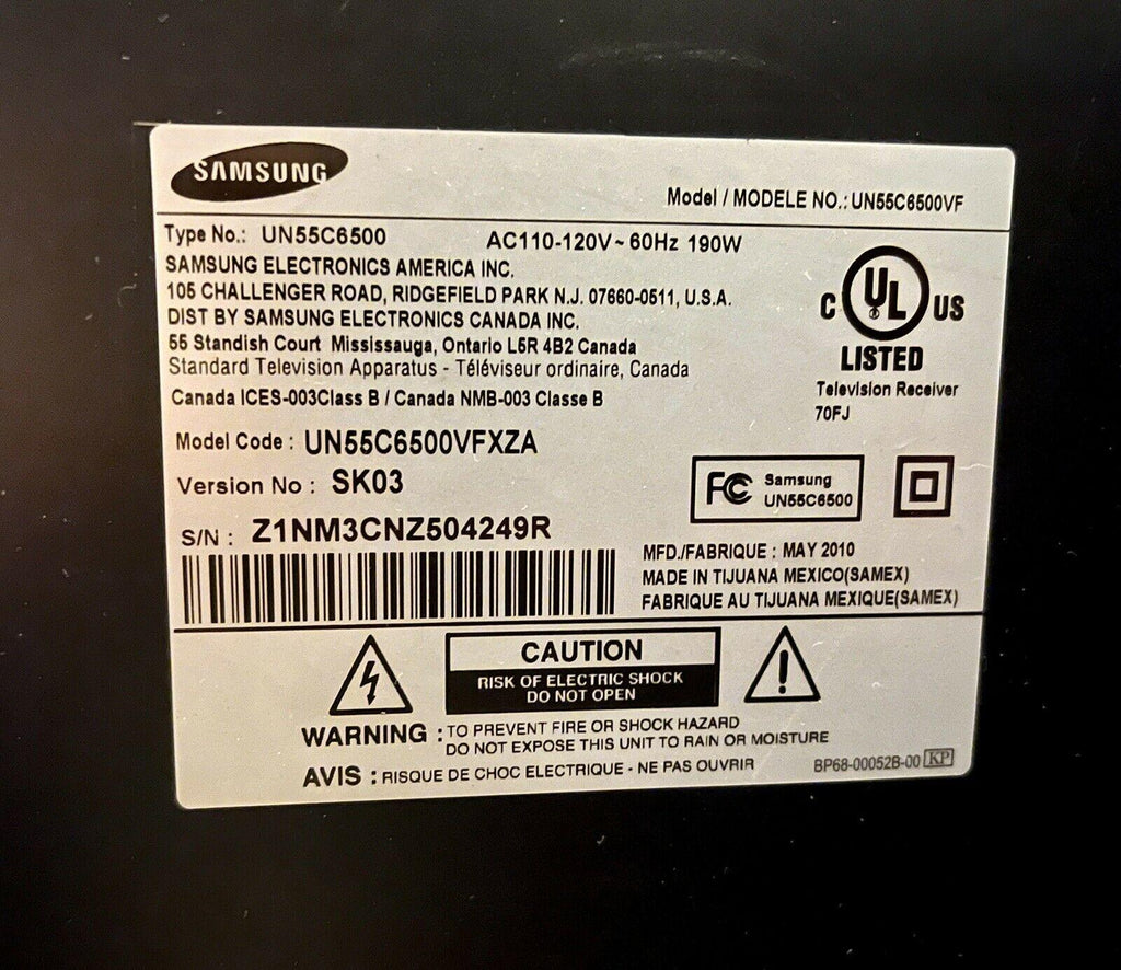 samsung led tv (un55c6500) (55in - matte black) (excellent condition)
