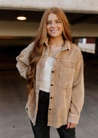 washed corduroy shacket