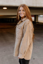 washed corduroy shacket