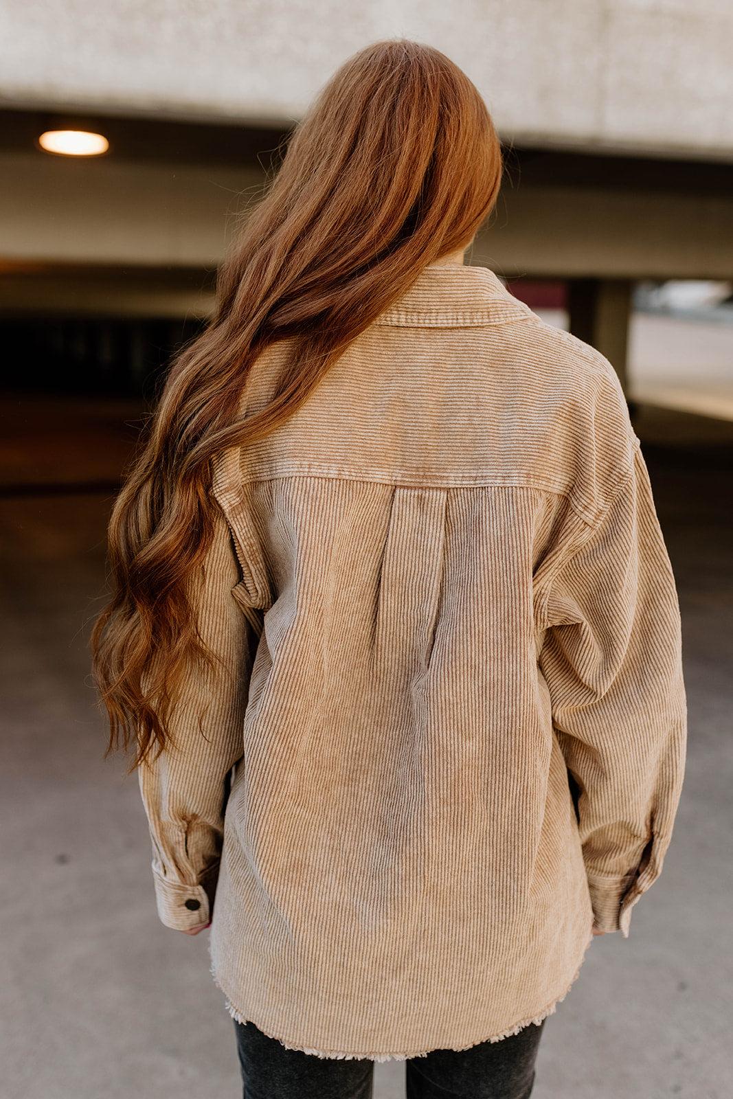 washed corduroy shacket