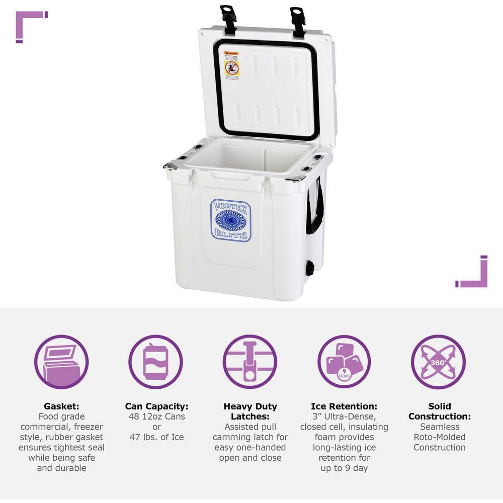Elite Series 33 Qt. Rotational-Molded Customizable Cooler in White